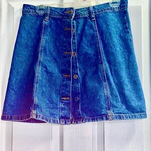 Mini Denim Skirt With Button Detail